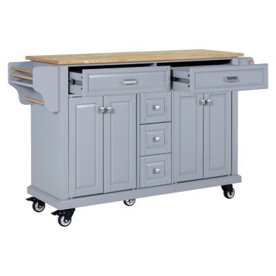 Cambridge Wood Top Kitchen Island with Storage