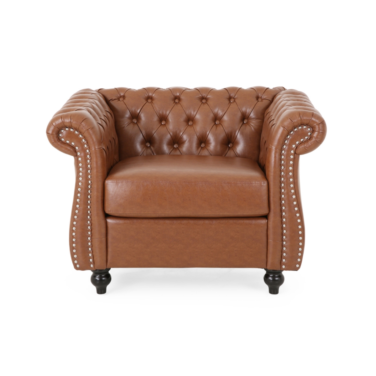 Simplie Fun Elegant Chesterfield-Style Accent Chair with Button Tufting and Nailhead Accents