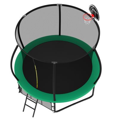 Streamdale 10FT Pumpkin Style Trampoline with Safety Net and Ladder