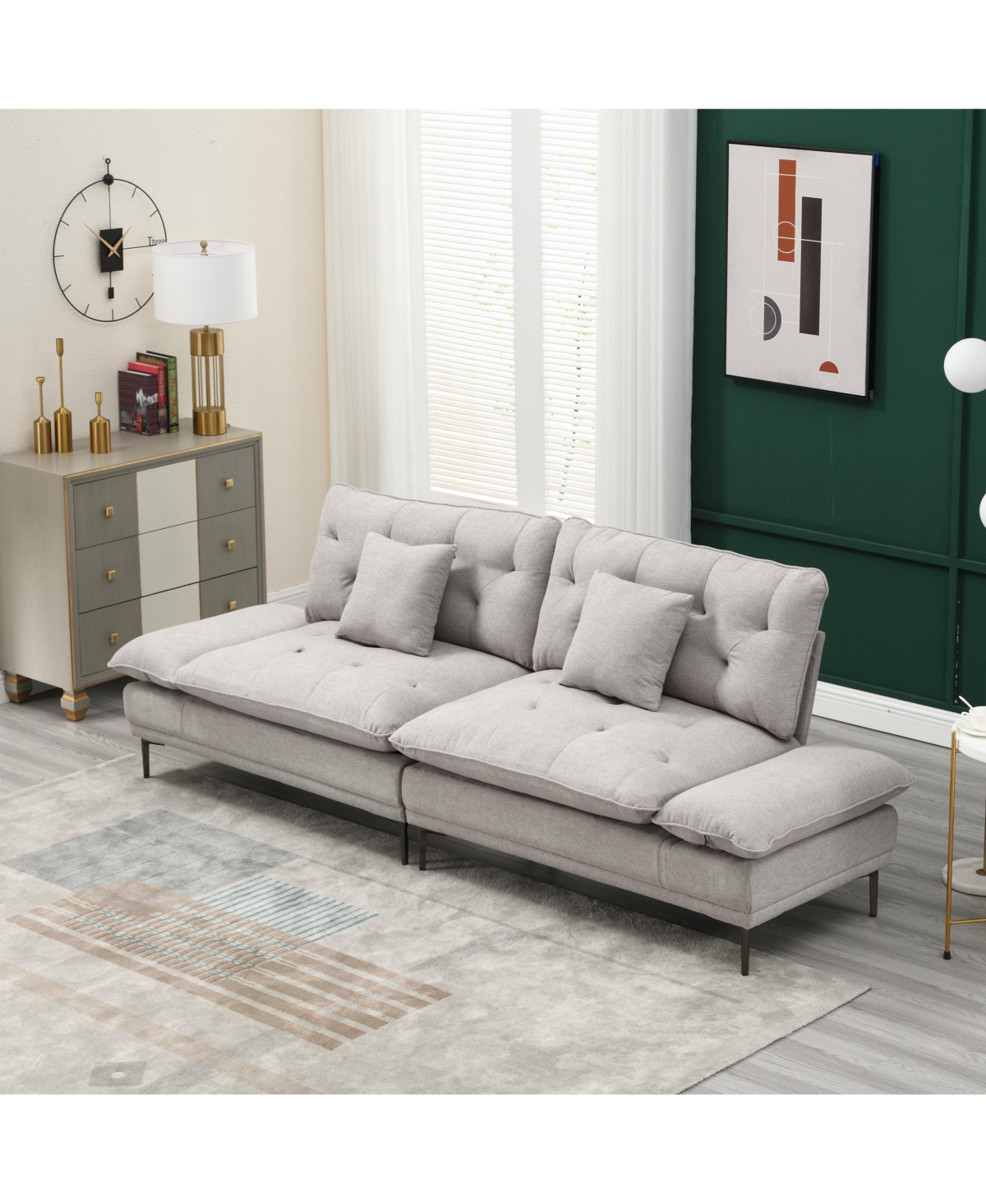 Streamdale Furniture Linen Sofa , Accent sofa loveseat sofa with metal feet