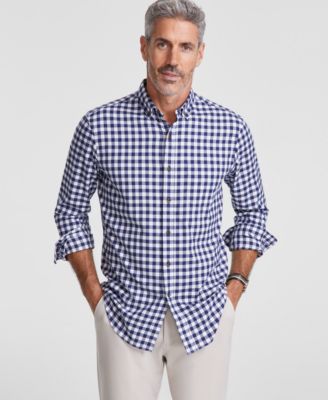 Club Room Men&rsquo;s Grant Check Cotton Shirt, Created for Macy&rsquo;s - Macy&rsquo;s