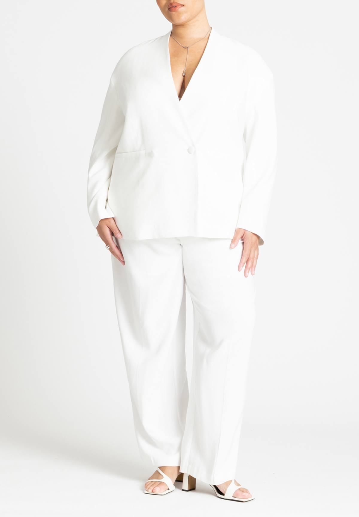 Eloquii Women's Clean Relaxed Double Breasted Blazer