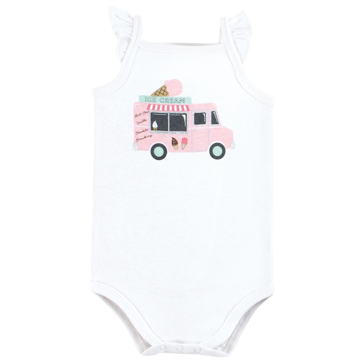 Hudson Baby Baby Girls Cotton Sleeveless Bodysuits Ice Cream Truck