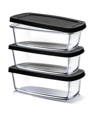 Clara Clark 3-Pack 1.9 Quart Deep Rectangular Glass Bread Loaf Airtight Containers - Oven, Microwave & Freezer Safe - Macy's