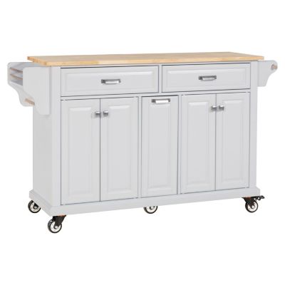 Streamdale Cambridge Natural Wood Top Kitchen Island with Storage