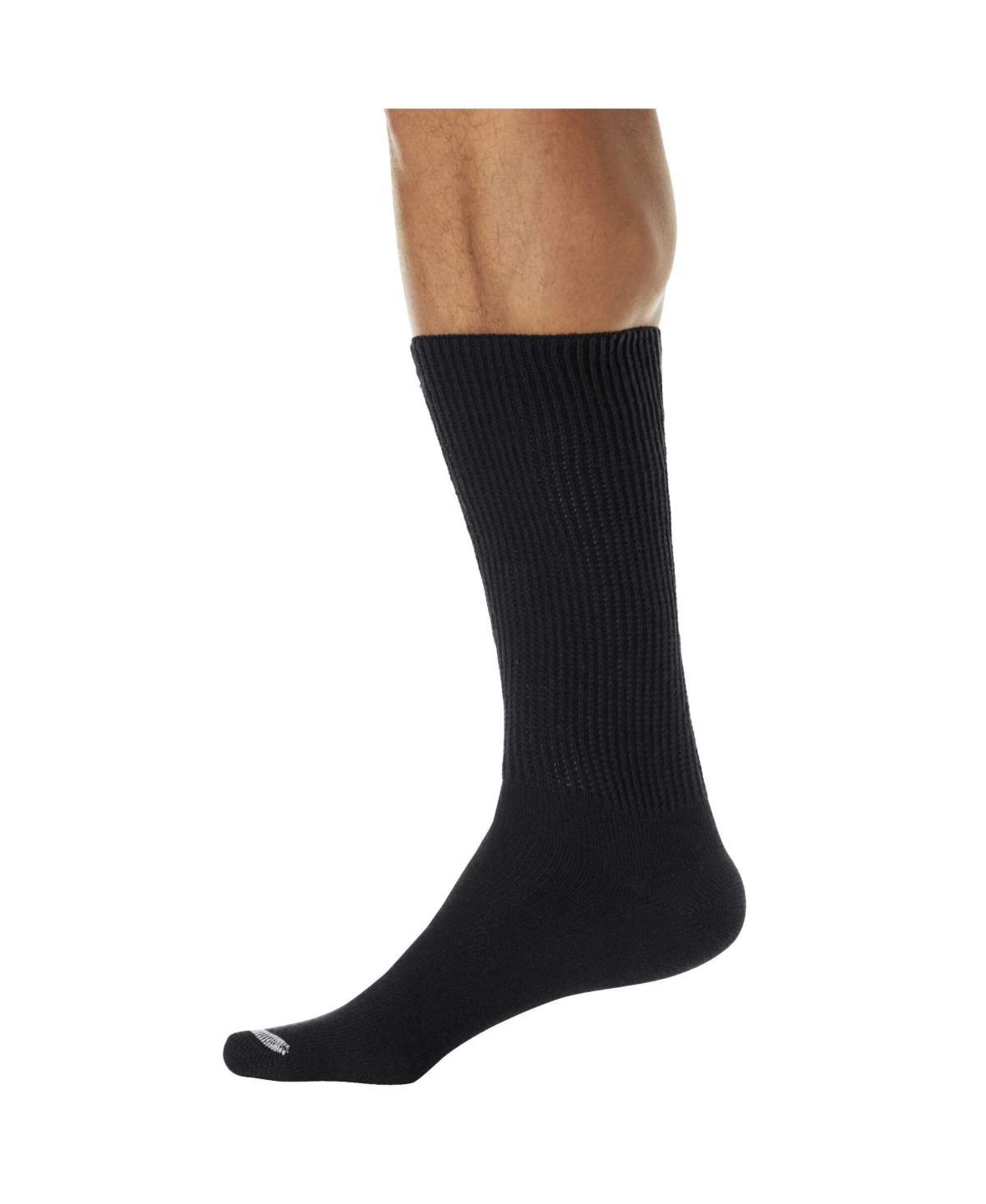 Big & Tall Diabetic Crew Socks With Extra Wide Footbed - White