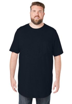 Men's Shrink-Less Lightweight Longer-Length Crewneck Pocket T-Shirt