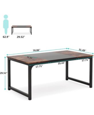 70.86”Executive Desk, Large Office Computer Desk with Thicken Frame, Modern Simple Workstation Business Furniture for Home Office