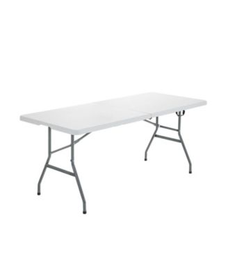 Portable Folding Camping Table with Carrying Handle for Picnic-White