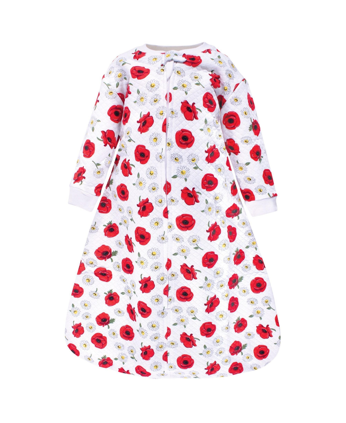 Hudson Baby Infant Girl Premium Quilted Long Sleeve Sleeping Bag and Wearable Blanket, Red Rose - Poppy daisy