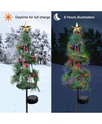 2-Pack Solar Stake Pathway Lights Outdoor Waterproof