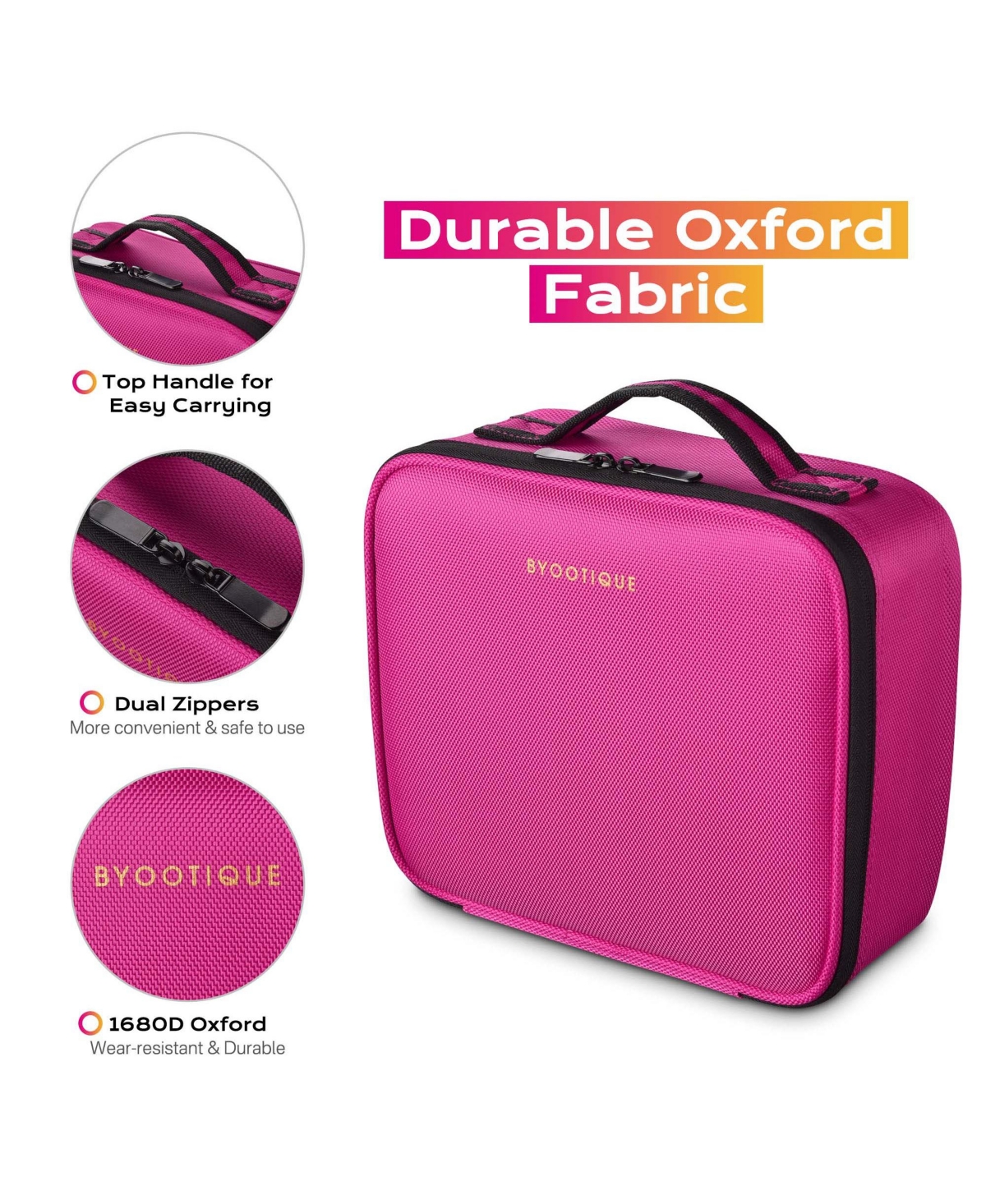 Byootique 10" Makeup Bag Cosmetic Case Storage Organizer Travel Brush Holder