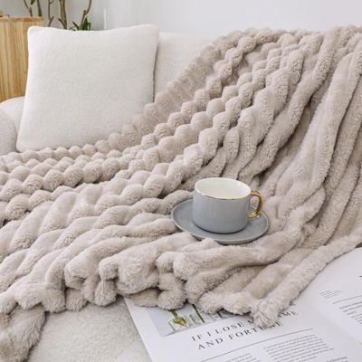 Modern Lux Ultra Soft & Plush Ribbed Accent Throw Blanket - 50 in. W x 60 in. L - Navy
