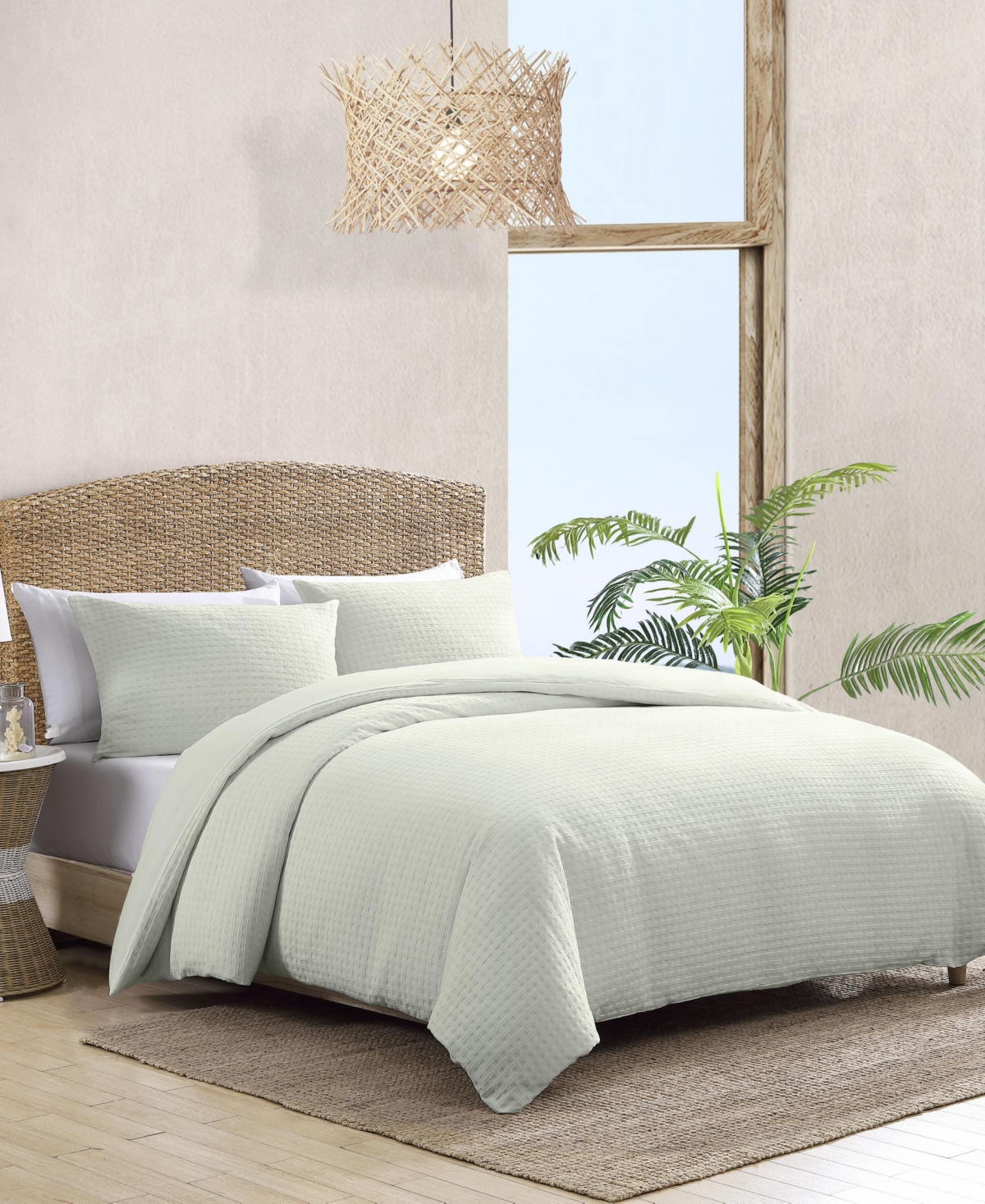 TOMMY BAHAMA HOME CLOSEOUT! TOMMY BAHAMA HOME BASKETWEAVE SOLID 3 PIECE DUVET COVER SET, QUEEN 