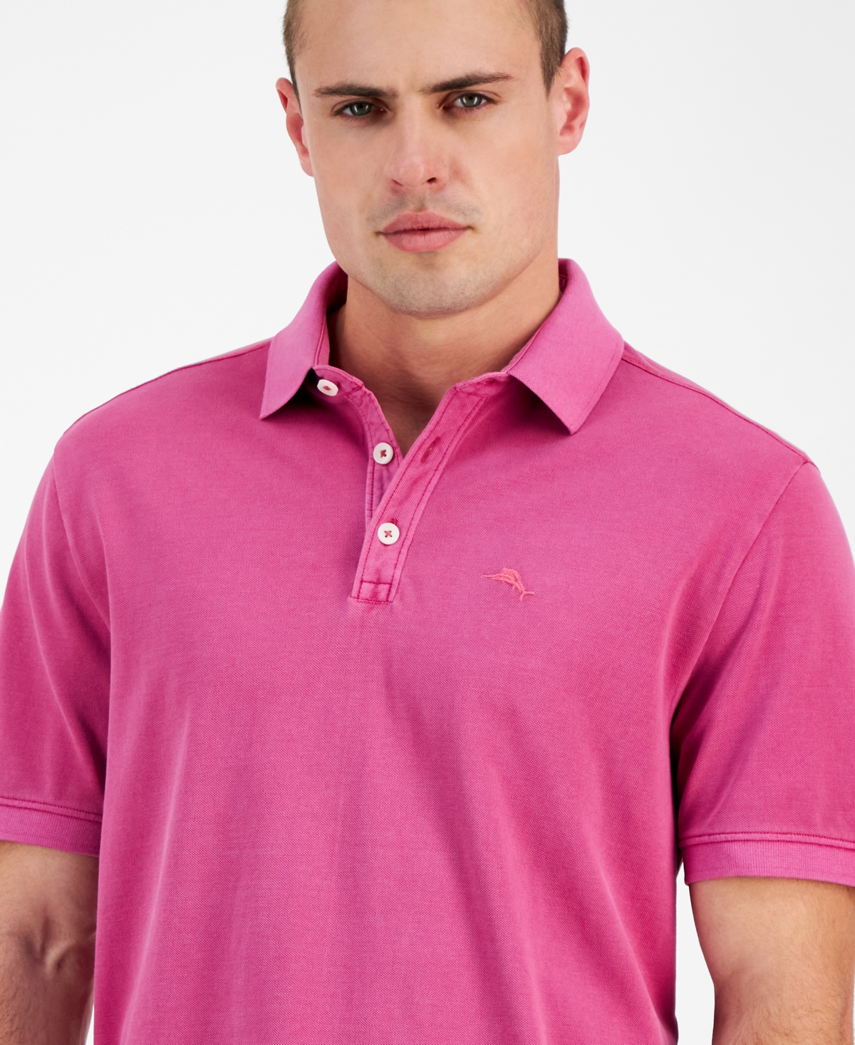 Tommy Bahama Men's Solid Cotton Short-sleeve Lookout Polo Shirt In Bougainvillea