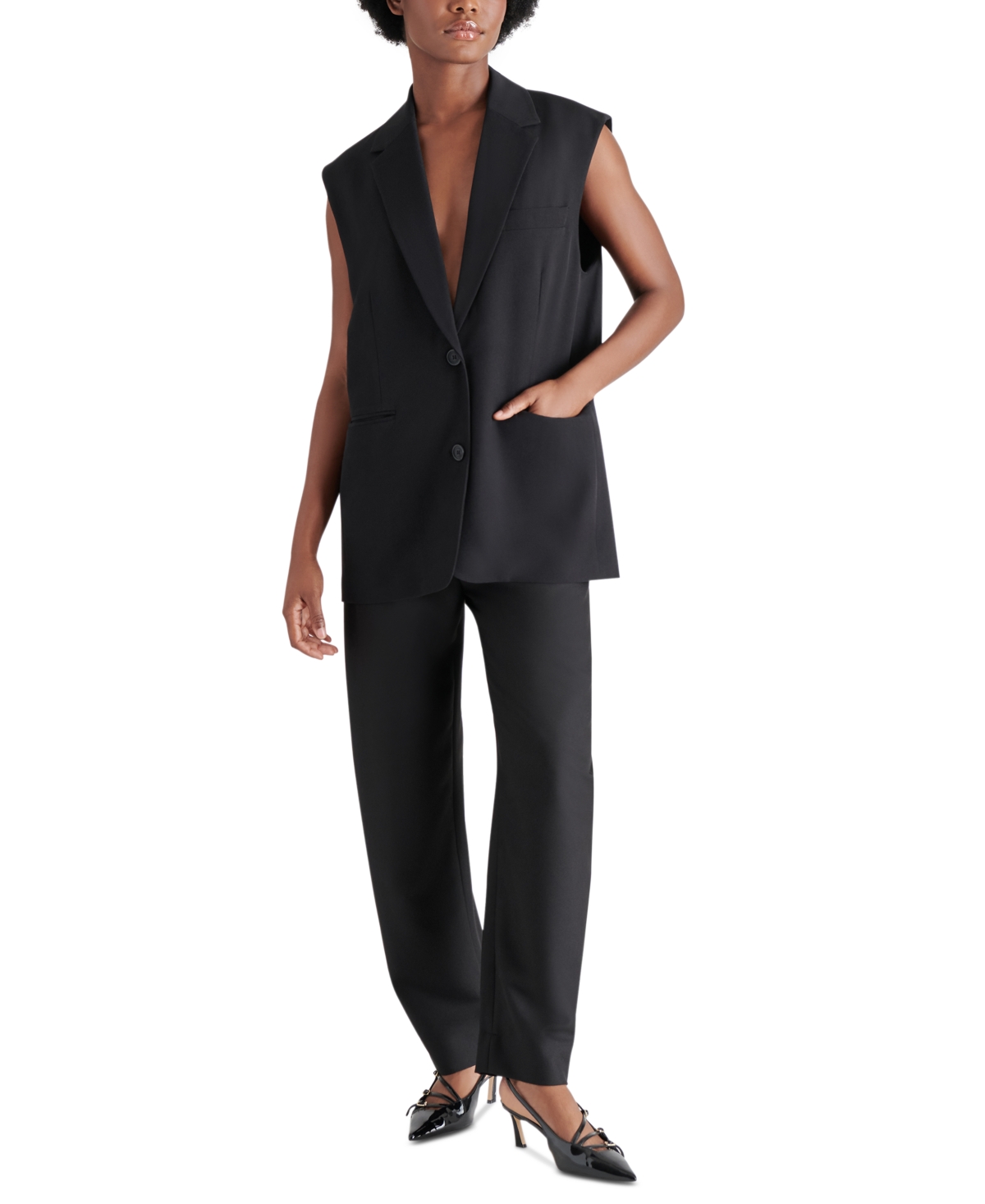 Steve Madden Women's Ashton Sleeveless Single-Breasted Vest