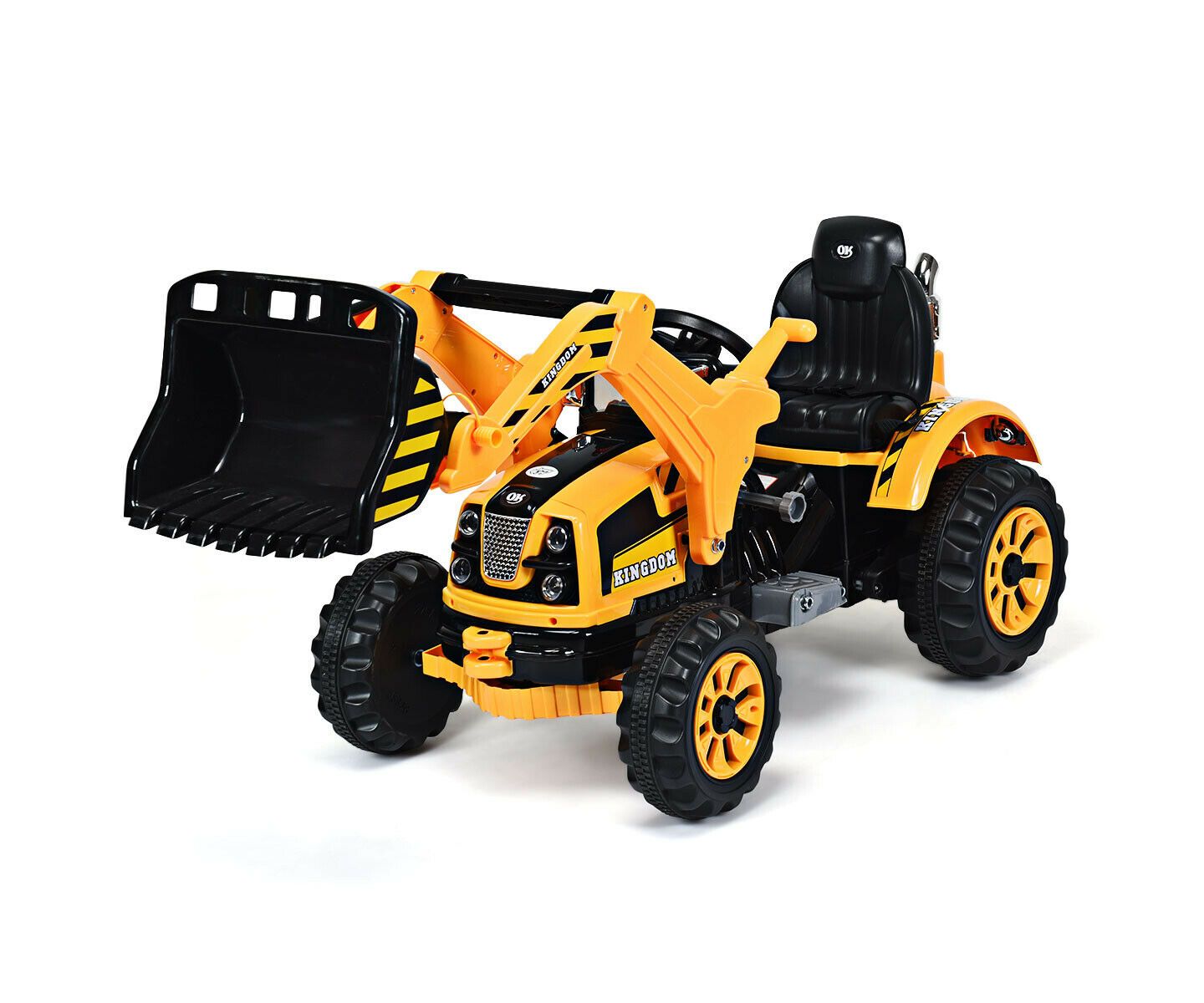 Детская игрушка Costway Powered Excavator Truck With Working Bucket Ride-On, 66 lbs Capacity, Ages 3+, цвет: Жёлтый — фото 11