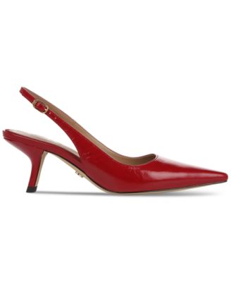 Bianka Kitten-Heel Leather Slingback Pumps