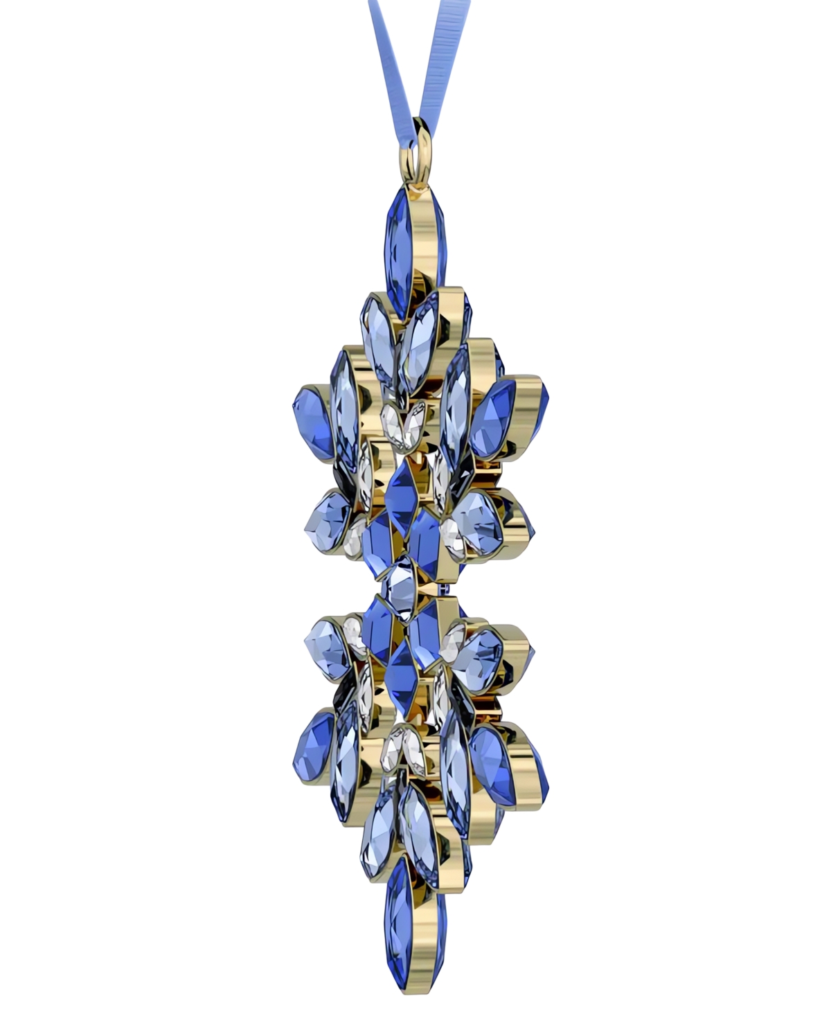 Swarovski Blue Crystal Hanging Snowflake Ornament In No Color