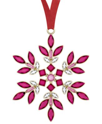Swarovski - Red Crystal Hanging Snowflake Ornament