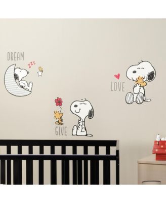 47 x 24.3 x 0.01 inches Snoopy Love Wall Decals/Stickers w/ Woodstock, Stars, & Moon