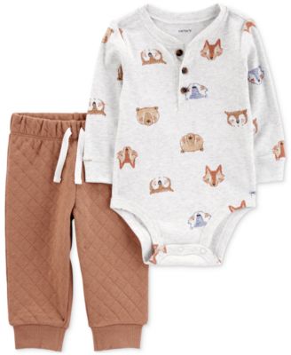 Carter's - Baby Boys Animals-Print Bodysuit & Pants, 2 Piece Set