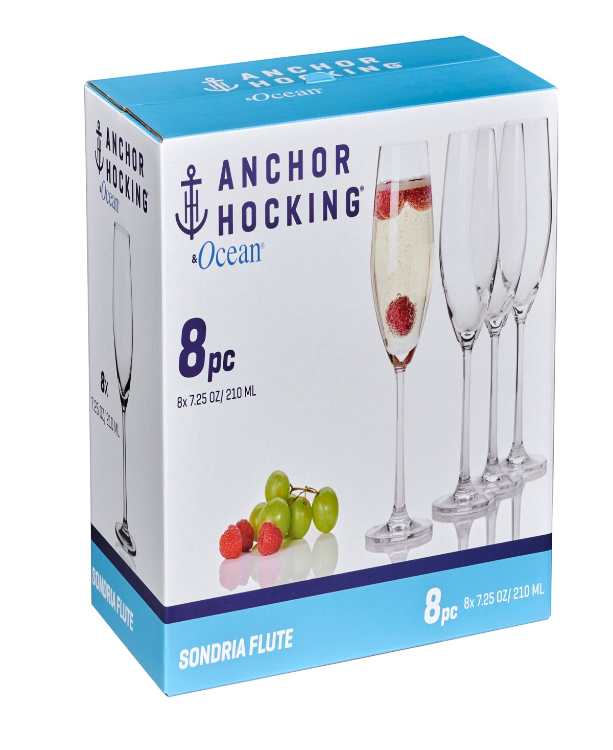 Anchor Hocking Champagne Flutes Glasses In Clear