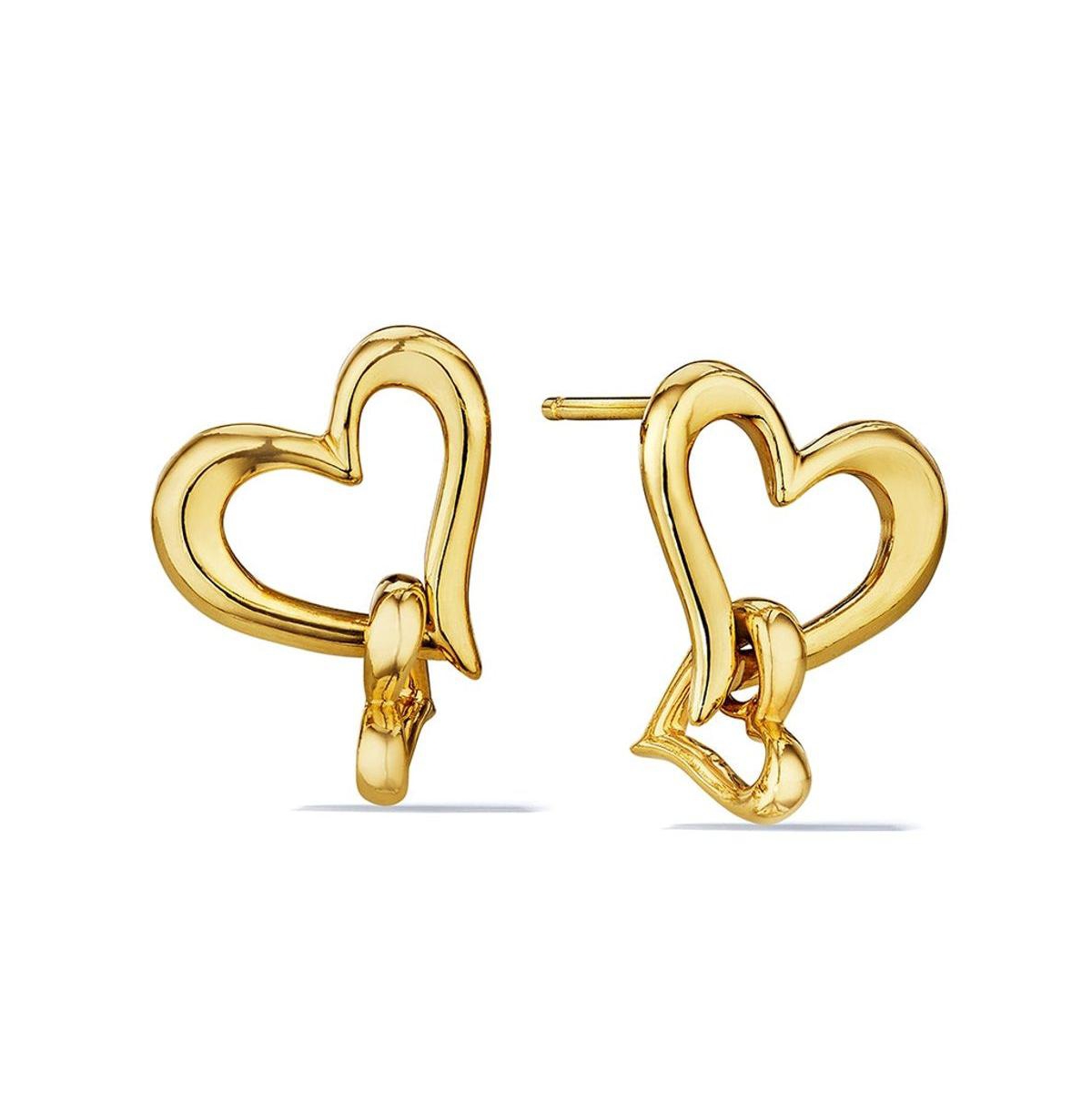Eros Interlocking Open Heart Earrings in 18K - Gold