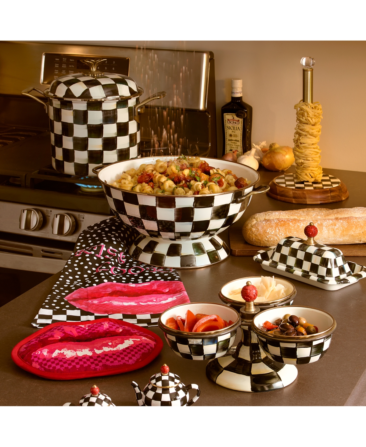 Mackenzie-childs Mackenzie Childs Courtly Check Enameled Steel Everything Bowl In No Color