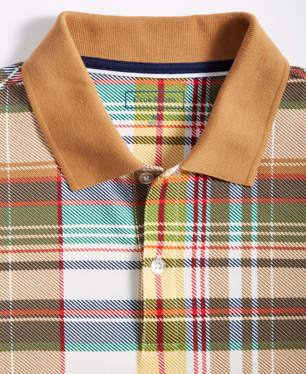 Club Room Men's Harvest Plaid Pique Polo Shirt, Created for Macy's