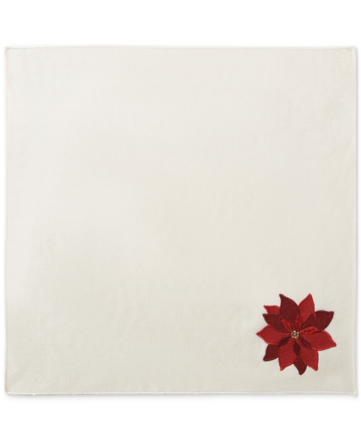 Elrene 4-pc. Poinsettia Fabric Napkins Set, 17" X 17" In White