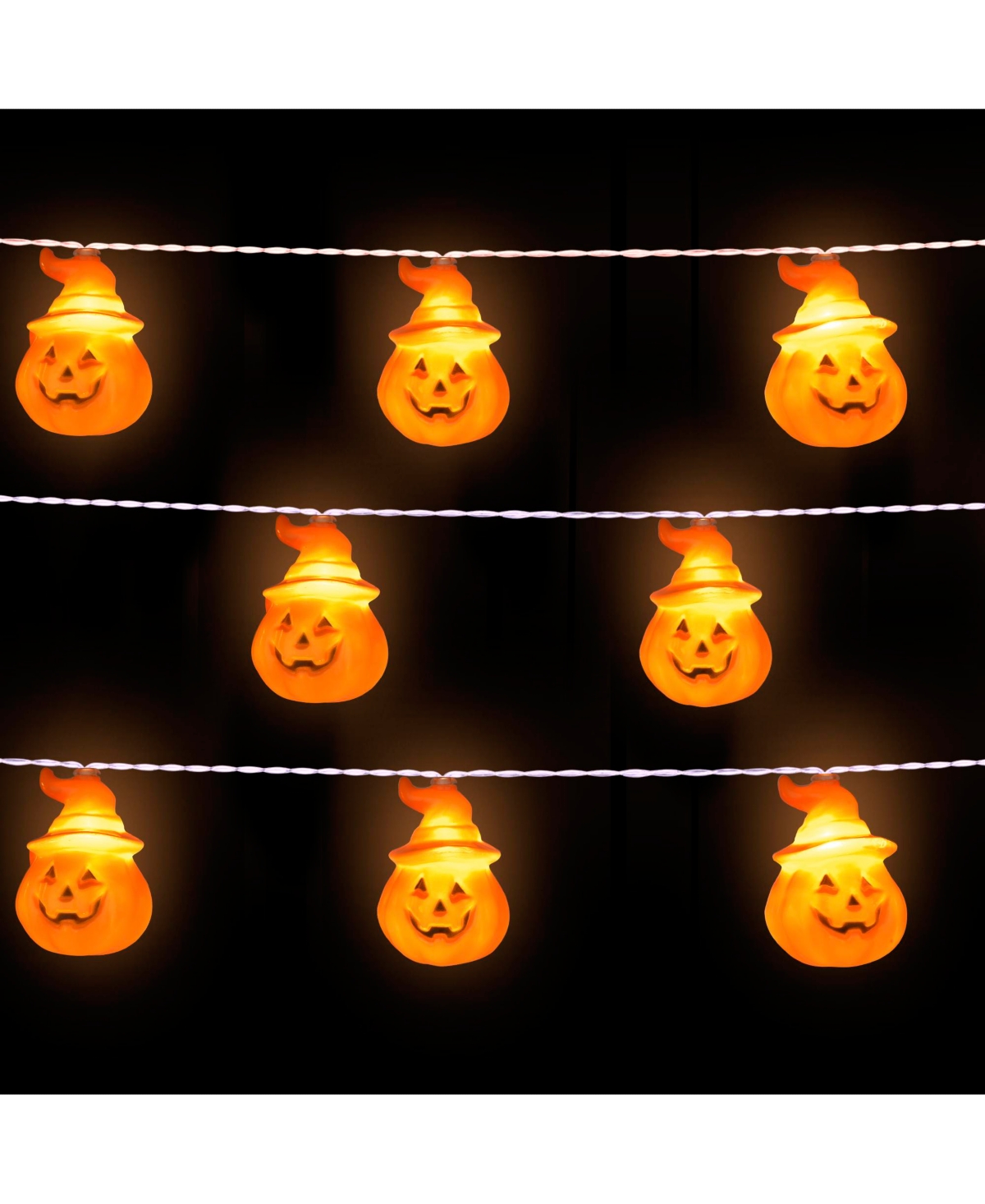 Yescom Halloween 20x Led Pumpkin String Lights Lantern Lamp Home Party Christmas Decors
