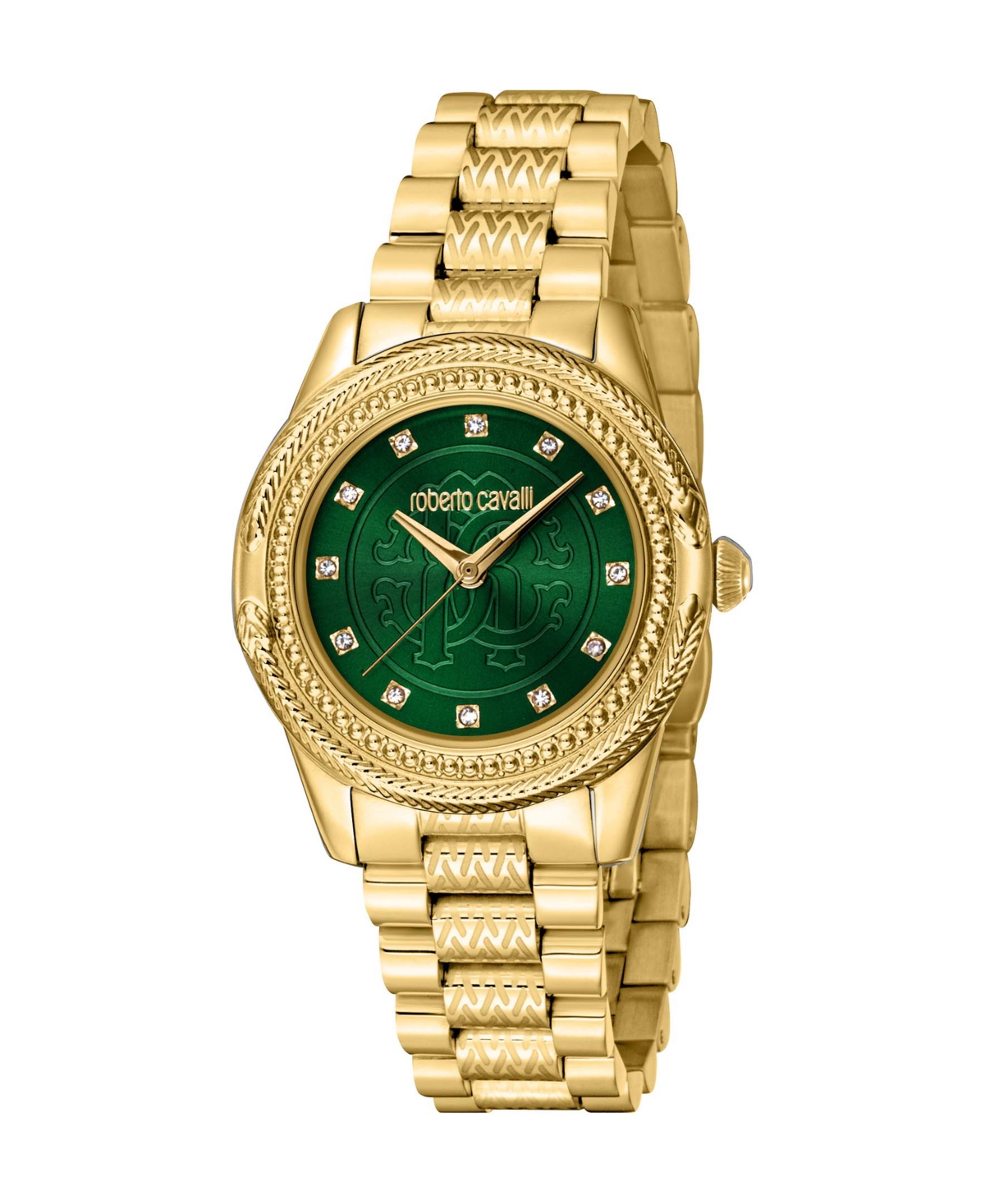 ROBERTO CAVALLI WOMEN'S QUARTZ GOLD-TONE STAINLESS STEEL WATCH 32MM 