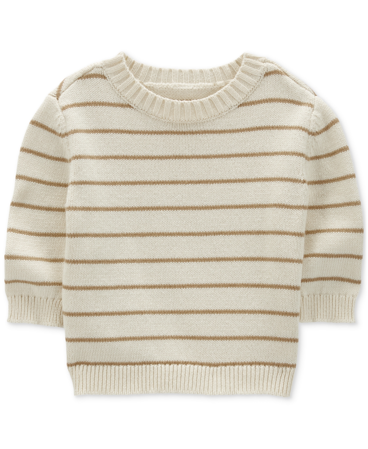 Carter's Baby Boys Cotton Striped Thermal Sweater & Canvas Coverall, 2 Piece Set