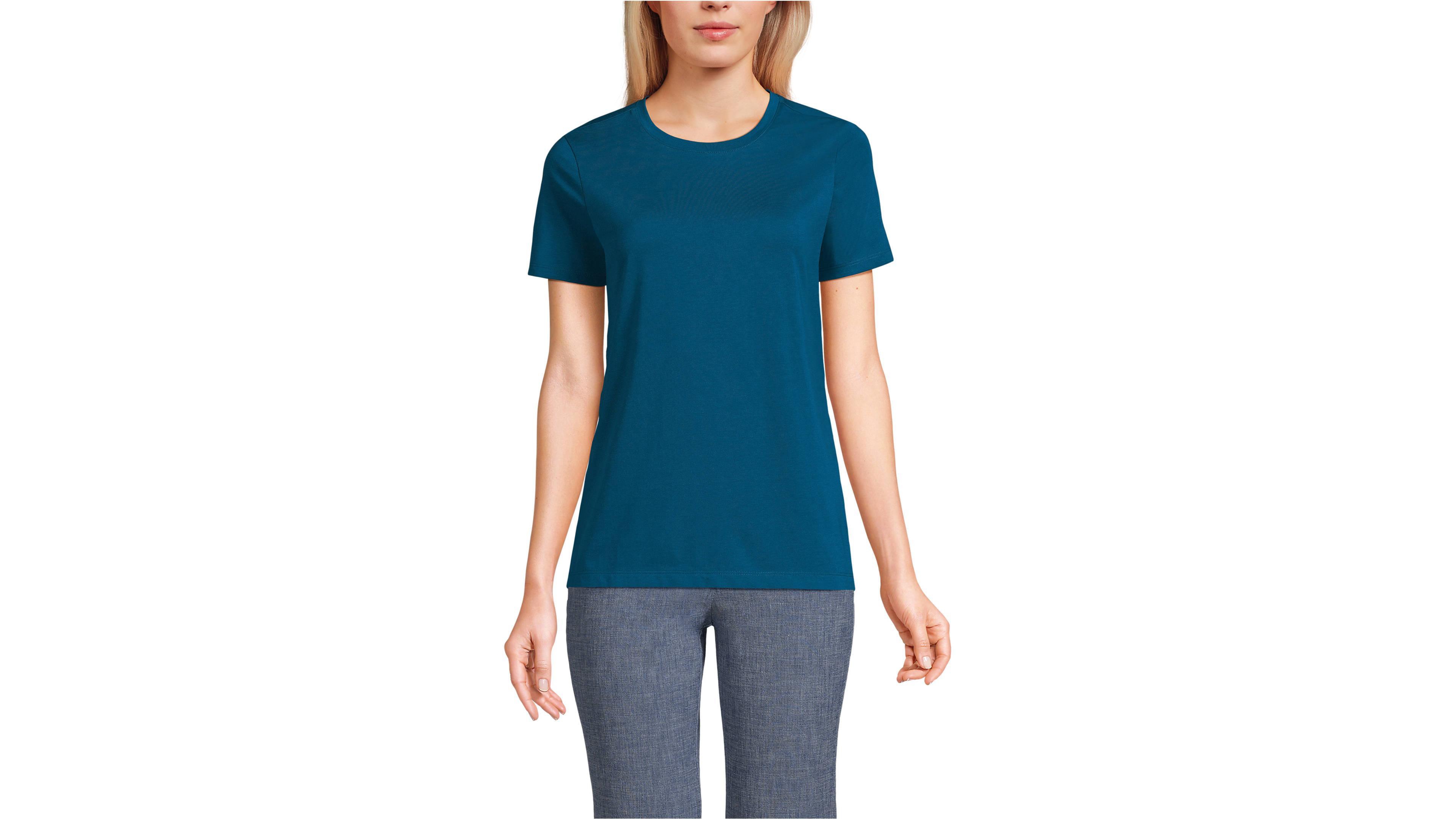 Lands' End Women's Petite Relaxed Supima Cotton Crew Neck T-Shirt