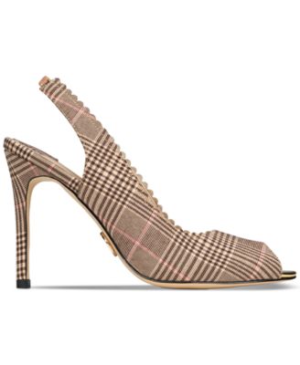 Women's Laura Luxurious Scallop Peep Toe Slingback Pumps