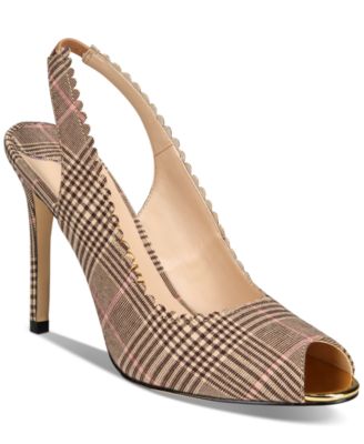 THINGS II COME - Women's Laura Luxurious Scallop Peep Toe Slingback Pumps