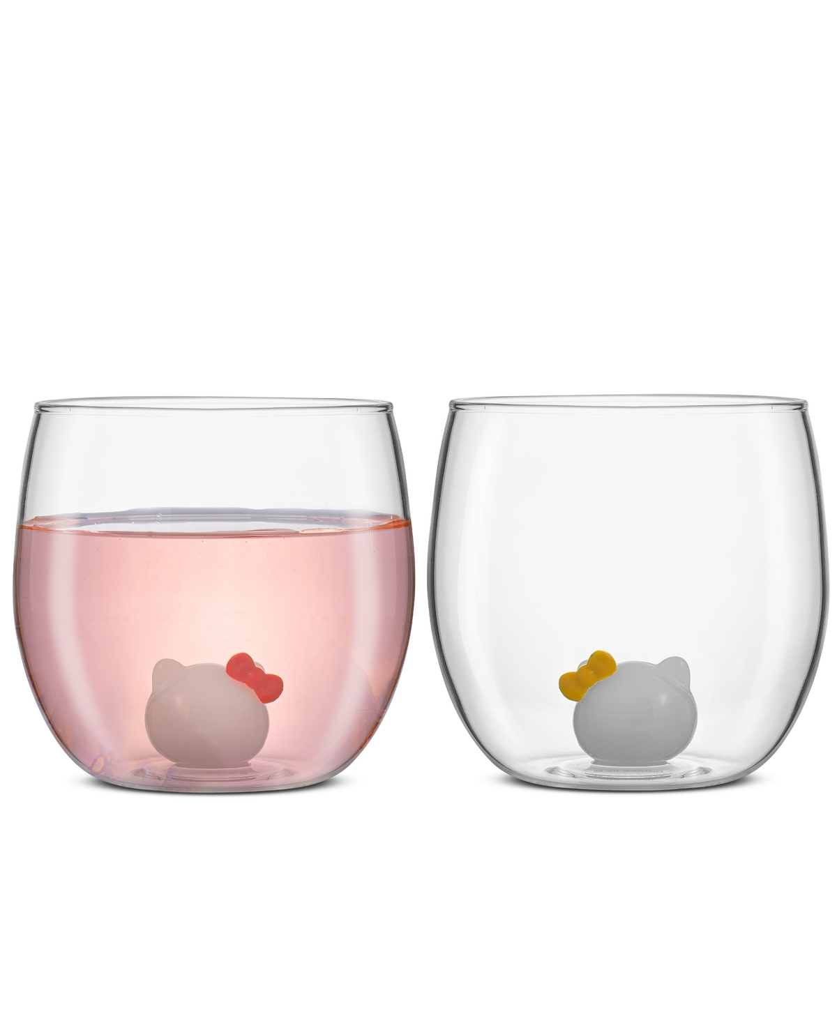 Joyjolt Sanrio Hello Kitty Stemless Short Glasses, Set Of 2 In Multi