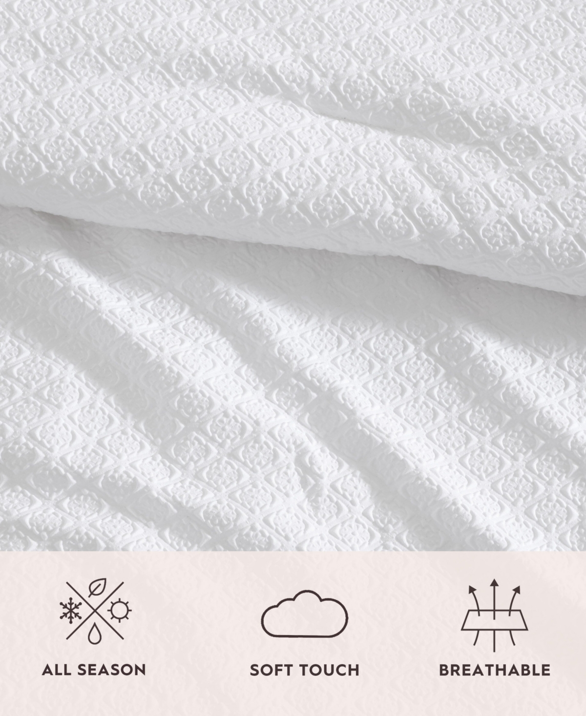 Laura Ashley Margaret 8 Piece Comforter Set, Queen In White