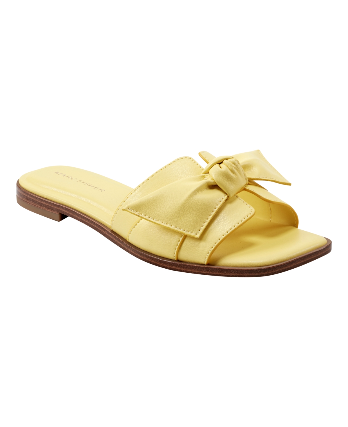 Women's Finey Square Toe Slip-On Flat Sandals - Yellow