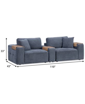 Nycolle 3-Pc. Modular Fabric Sofa with Console