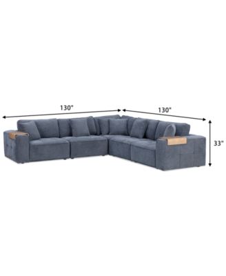 CLOSEOUT! Nycolle 5-Pc. Modular Fabric L-Shape Sectional