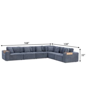 CLOSEOUT! Nycolle 6-Pc. Modular Fabric L-Shape Sectional