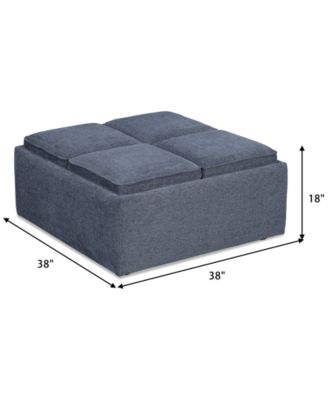 Nycolle Fabric Ottoman with Reversible Trays