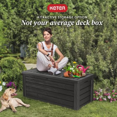 Westwood 150 Gallon Plastic Outdoor Furniture Storage Deck Box, Dark Gray