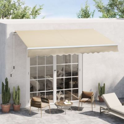 12' x 8' Retractable Awning, Patio Awning Sun Shade Shelter,