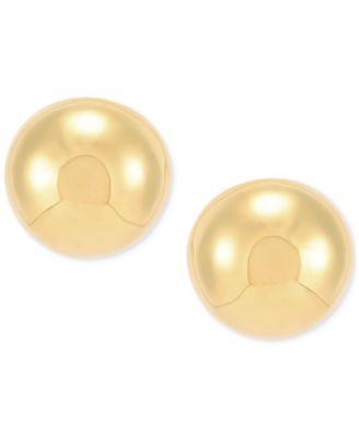 Macy's - Polished Half Bead Stud Earrings in 14k Gold
