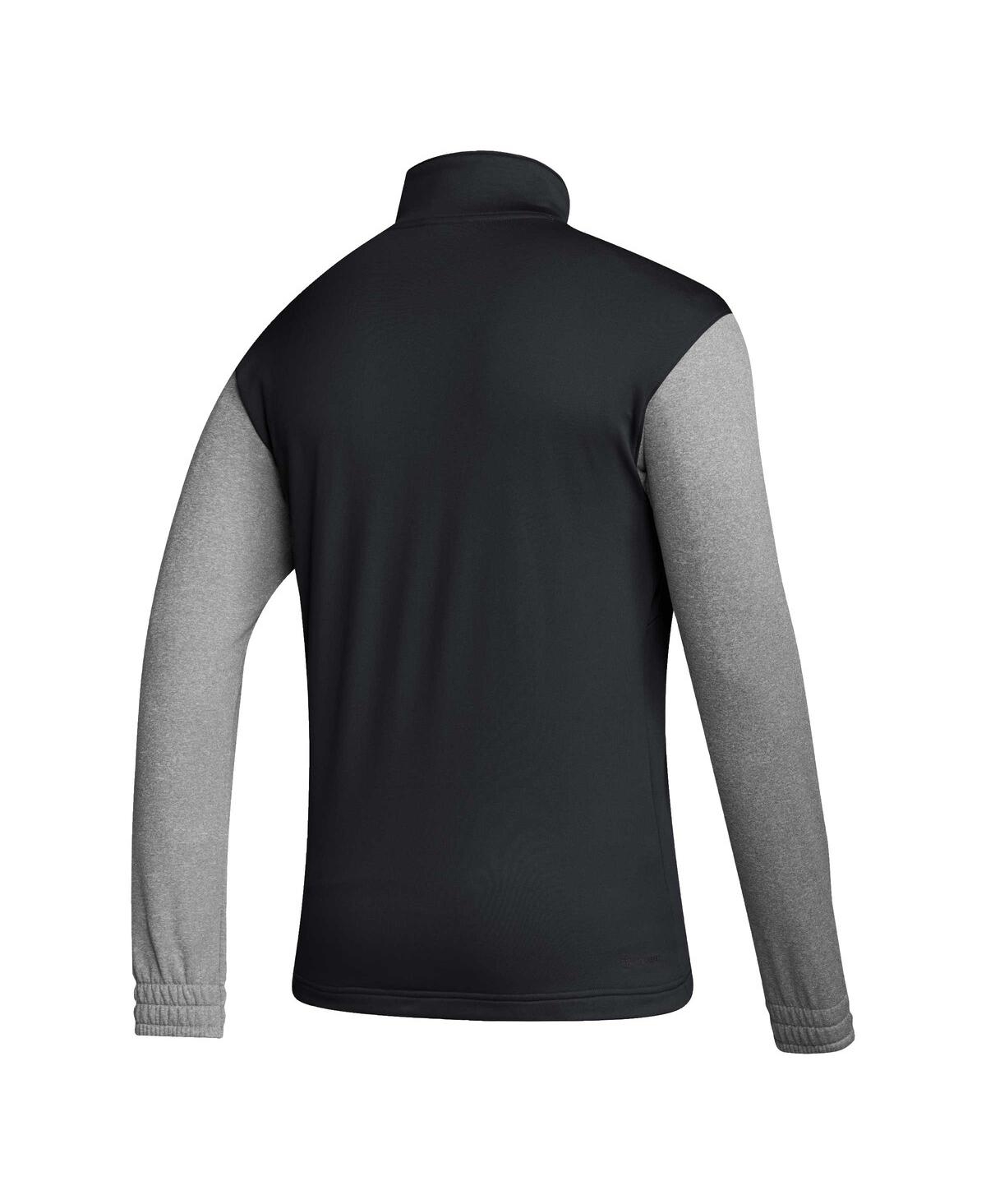 Adidas Men'sMexico National Team Crest Long Sleeve Half-Zip Top - Black, Gray