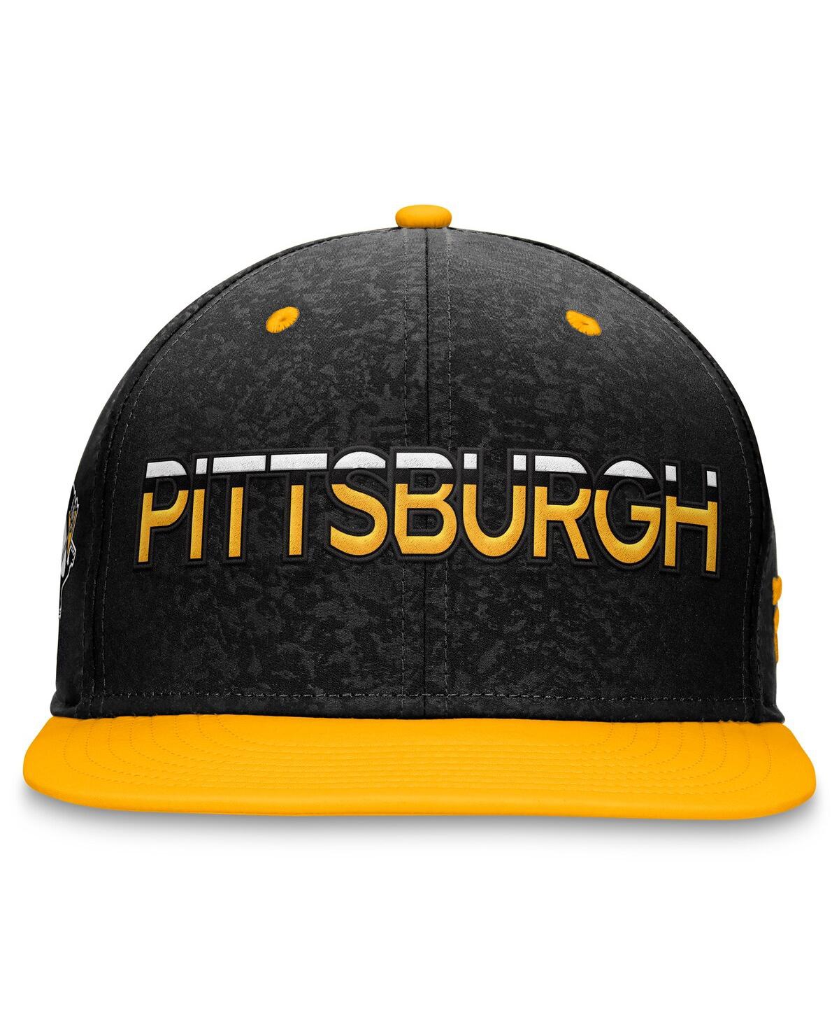 Fanatics Men's Black/gold Pittsburgh Penguins Authentic Pro Rink Two-tone Snapback Hat In Black,gold