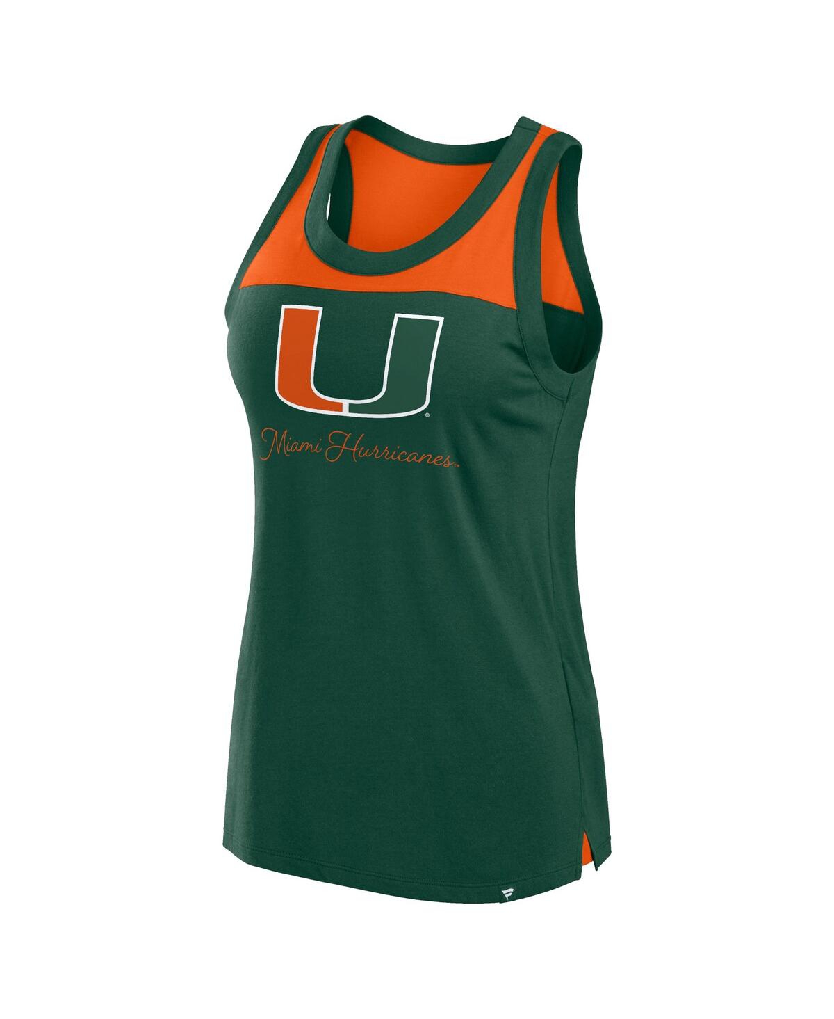 Fanatics Women'sMiami Hurricanes Crosley Colorblock Tank Top - Green, Apple Green